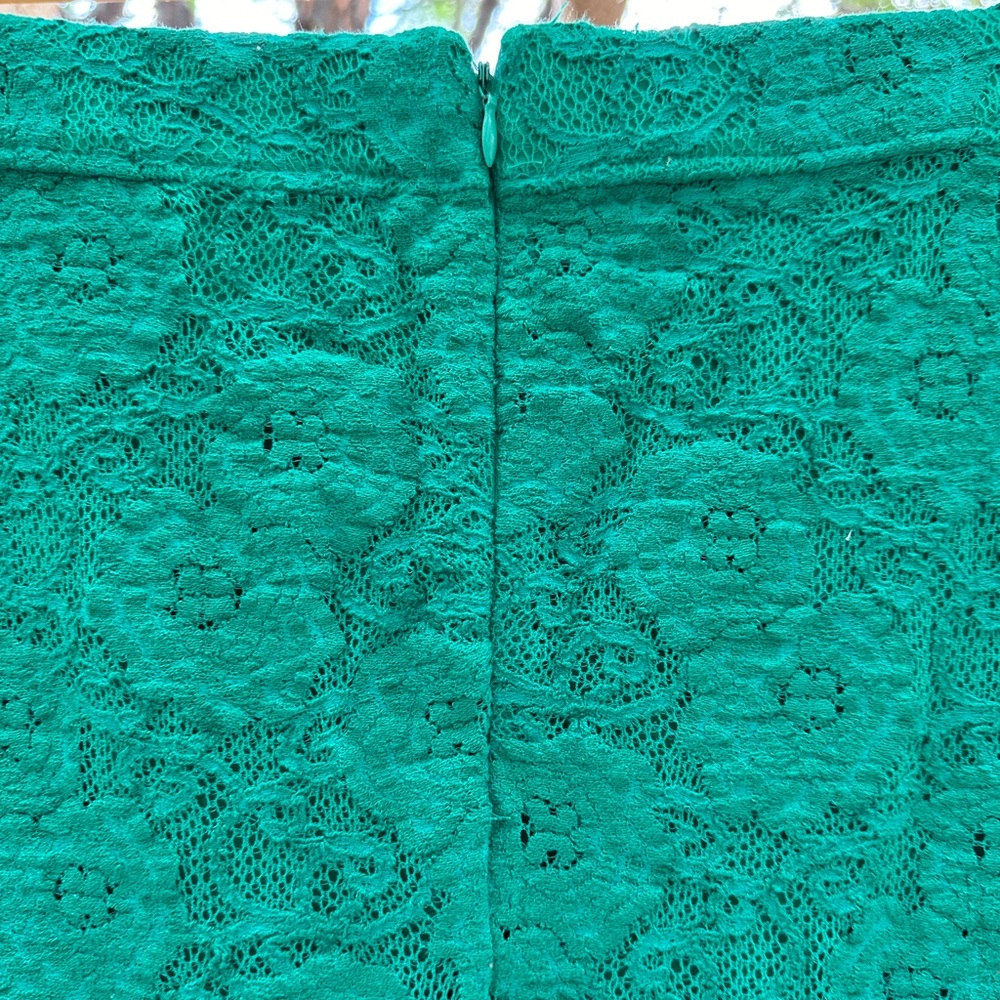 Anthropologie Maeve Floral Lace Midi Skirt size Small Green Turquoise Teal - Picture 8 of 16